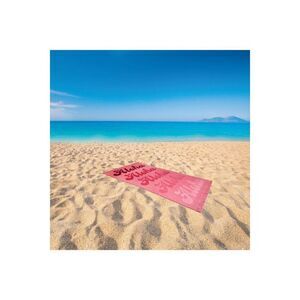 Moda At Home 100% Cotton Beach Towel W/Fringe Hem Pink Aloha Size 35x70"